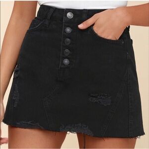 We The Free Black Denim Skirt